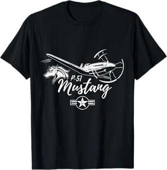 Retro P-51 Mustang WWII Warbird Fighter Airplane Pilot Gift T-Shirt