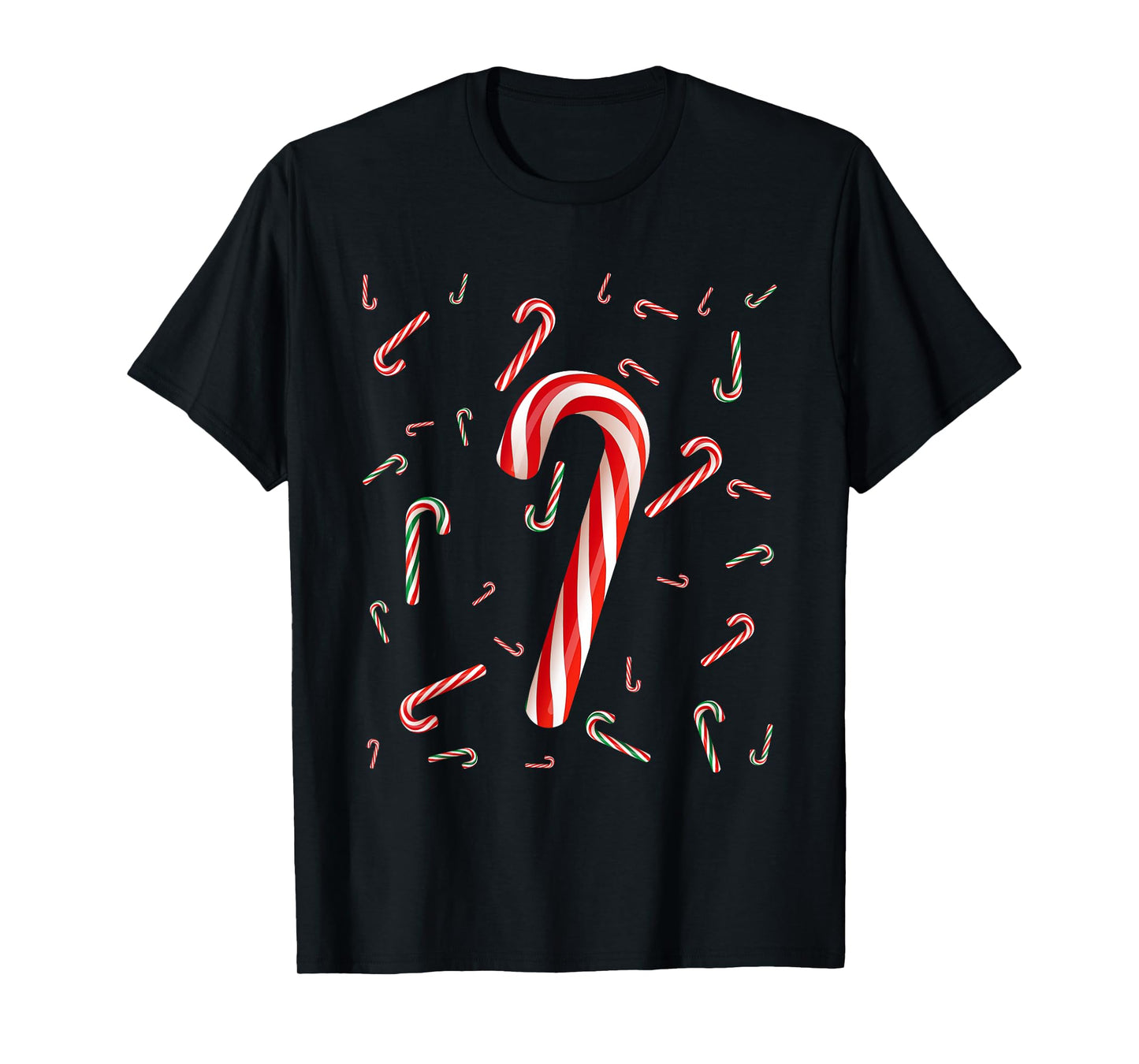 Christmas Candy Cane Santa Hat Xmas Holiday Boys Girls Kids T-Shirt