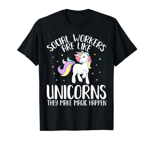 Women Social Workers Make Magic Happens Unicorn Social Work T-Shirt
