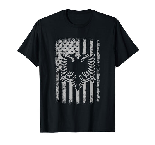 Albania American USA Flag Patriotic Albanian Women Men T-Shirt