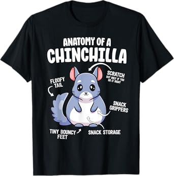 Anatomy Of A Chinchilla Shirts For Women Lover Mom T-Shirt