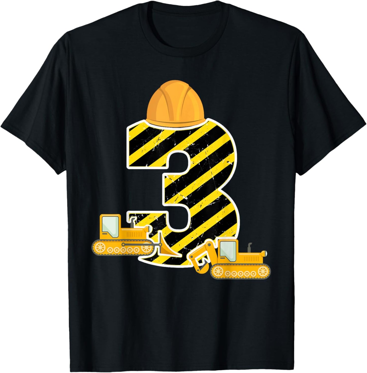 3rd Birthday Construction Excavator Boys Third 3 Year Old T-Shirt