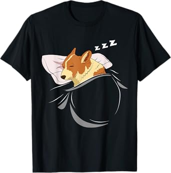Corgi Sleeping Animal Pajamas Nap PJs Outfit Gift Corgi T-Shirt