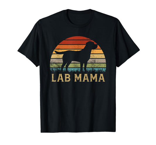 Lab Mama Retro Labrador Retriever Lover Vintage Dog Lab Mom T-Shirt