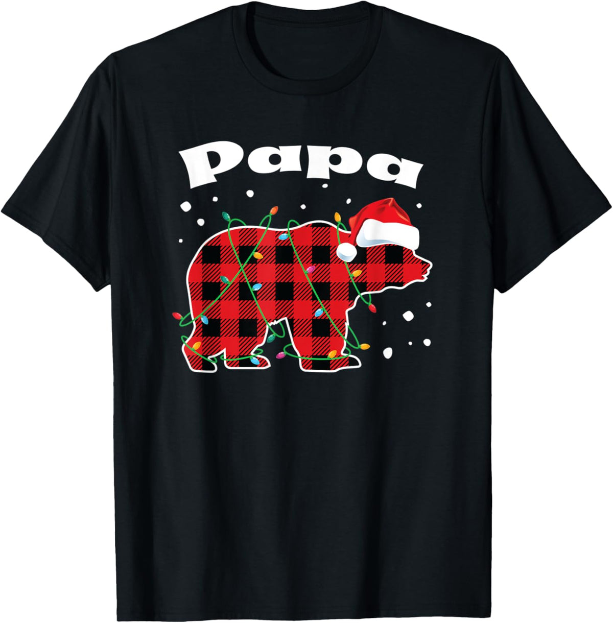 Papa Bear Red Plaid Matching Buffalo Sleep T-Shirt