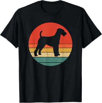 Welsh Terrier Vintage Dog Silhouette Retro Cute Dogs Gift Men Women Girls Kids T-Shirt