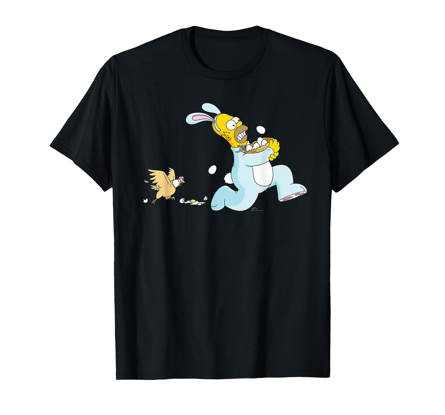 The Simpsons Homer Simpson Easter Bunny & Eggs Chicken Chase T-Shirt