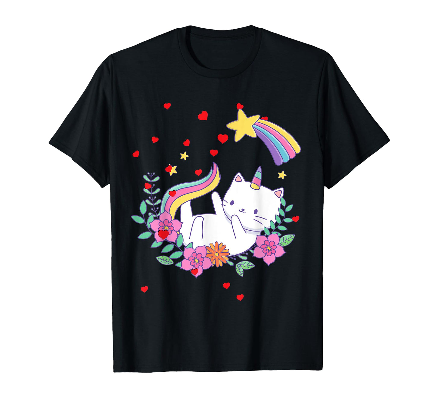 Valentines Unicorn Cat Kittycorn T-Shirt
