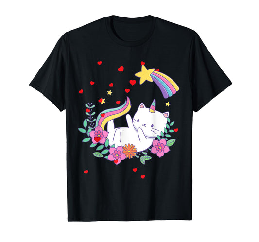 Valentines Unicorn Cat Kittycorn T-Shirt