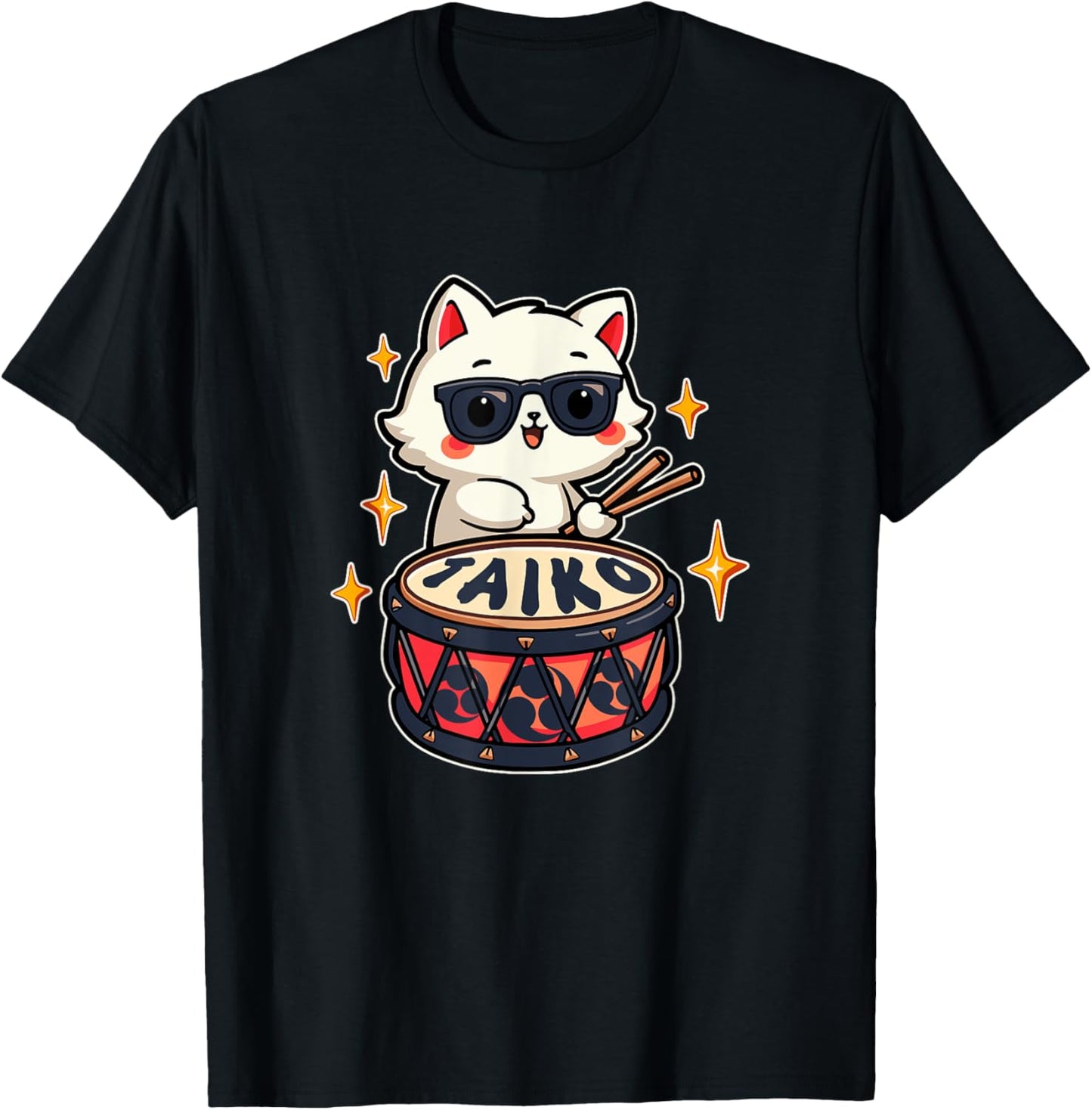 Cute Kawaii Taiko Drummer Cat T-Shirt