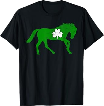 Horse Lover Irish Shamrock Horse St. Patrick's Day T-Shirt
