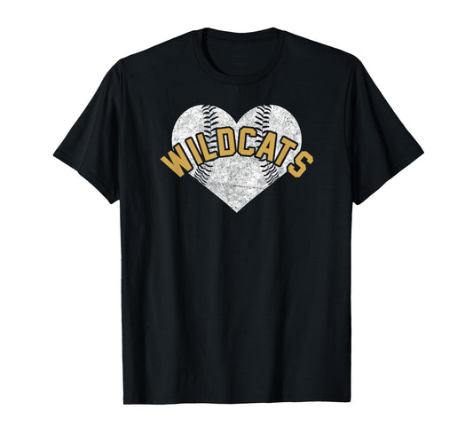 Wildcats Baseball Softball High School Team Mascot Mom T-Shirt