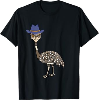 Smileteesanim Funny Emu Bird wearing Cowboy hat Cartoon T-Shirt