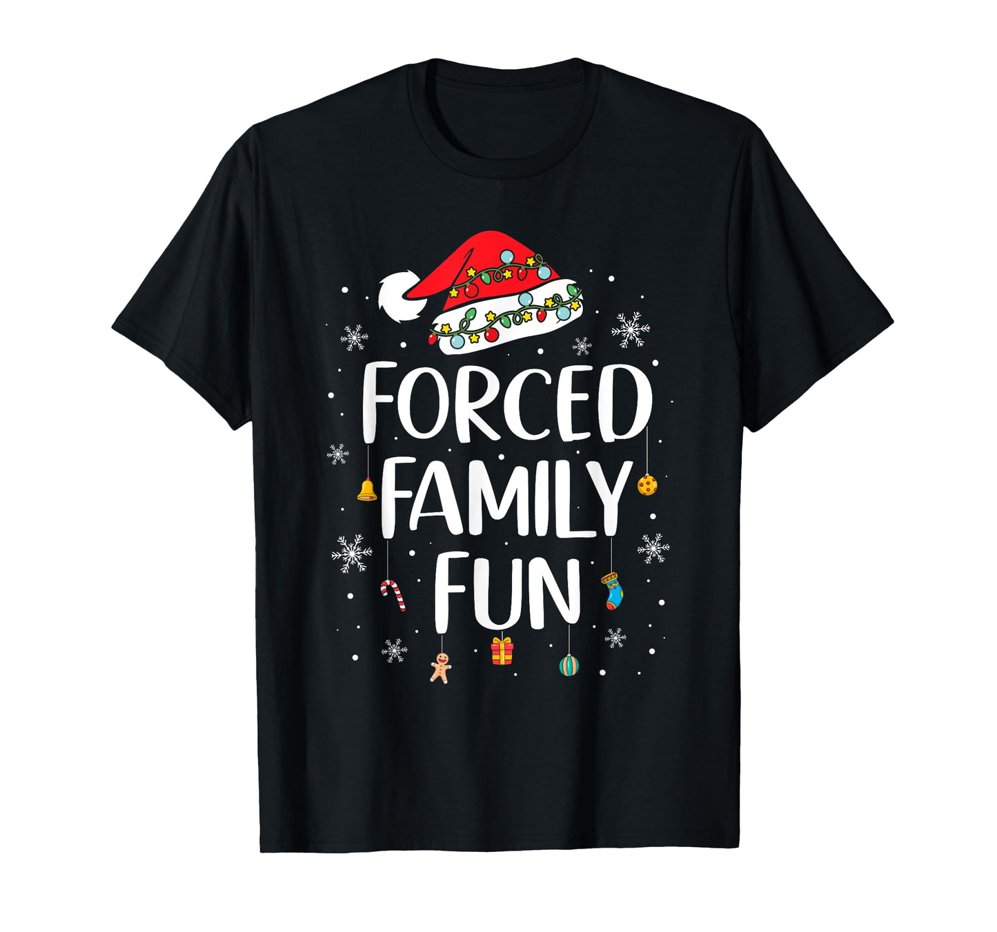 Forced Family Funny Sarcastic Christmas Xmas Pajama T-Shirt