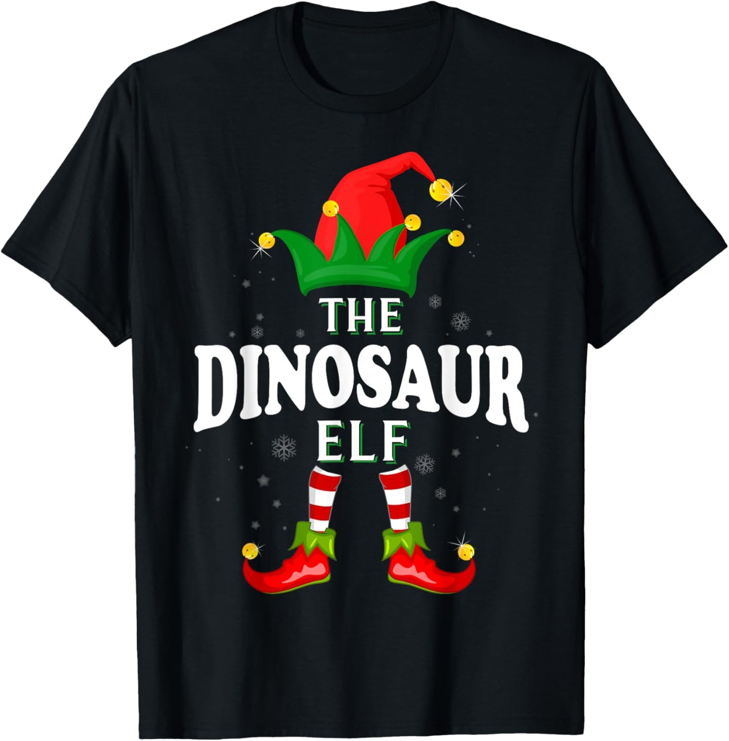 Xmas Dinosaur Elf Family Matching Christmas Pajama T-Shirt