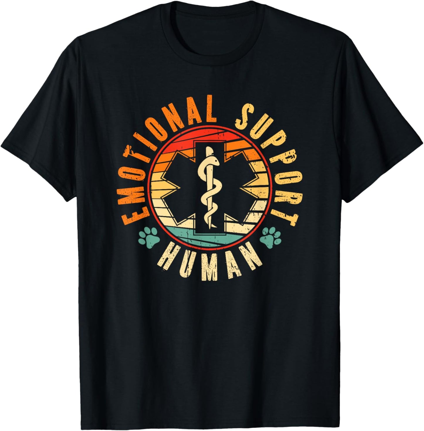 Emotional Support Human Retro Service Animal Dog T-Shirt