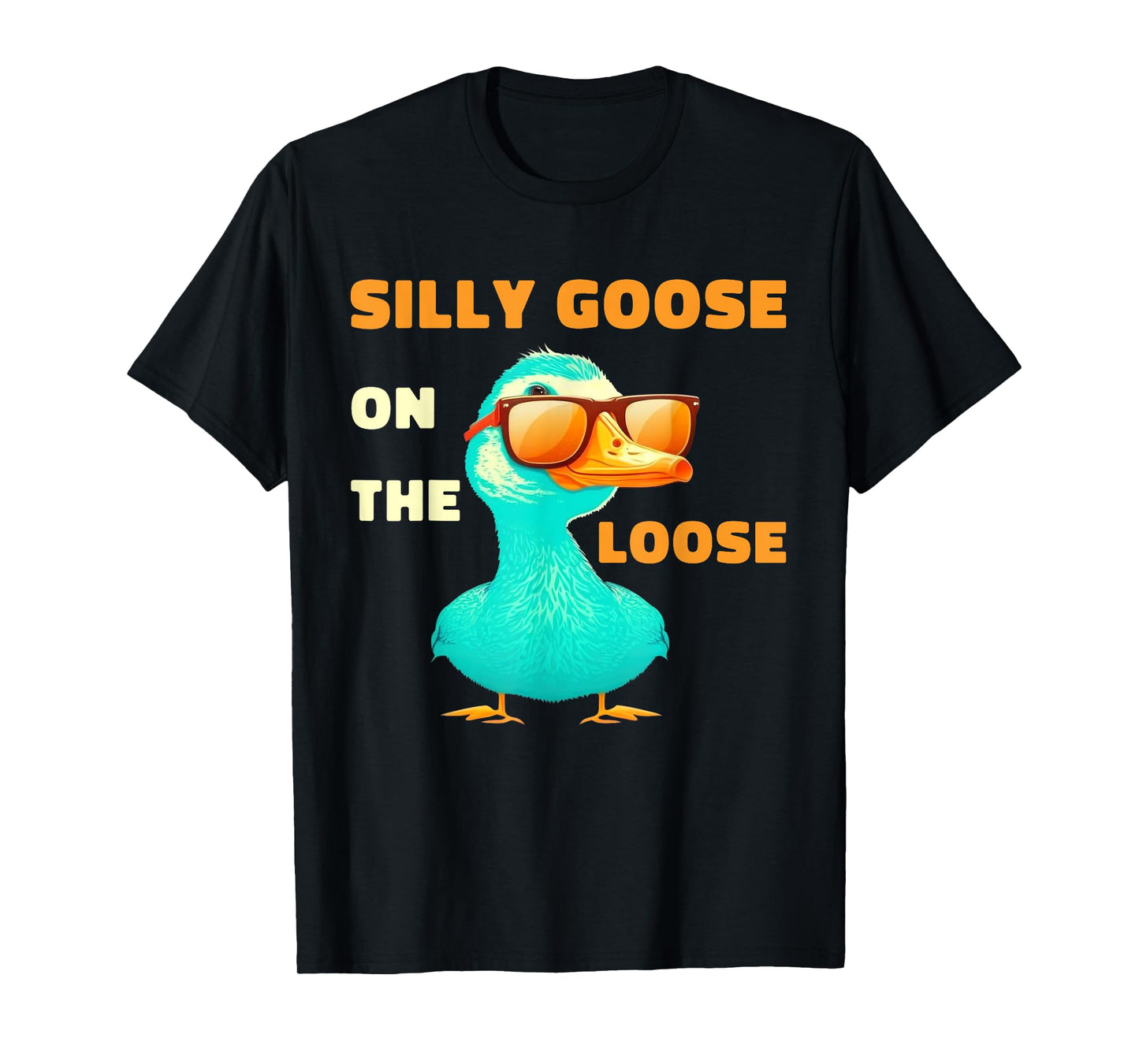 Silly Goose On The Loose Funny Cute Bird Lover Boys Girls T-Shirt