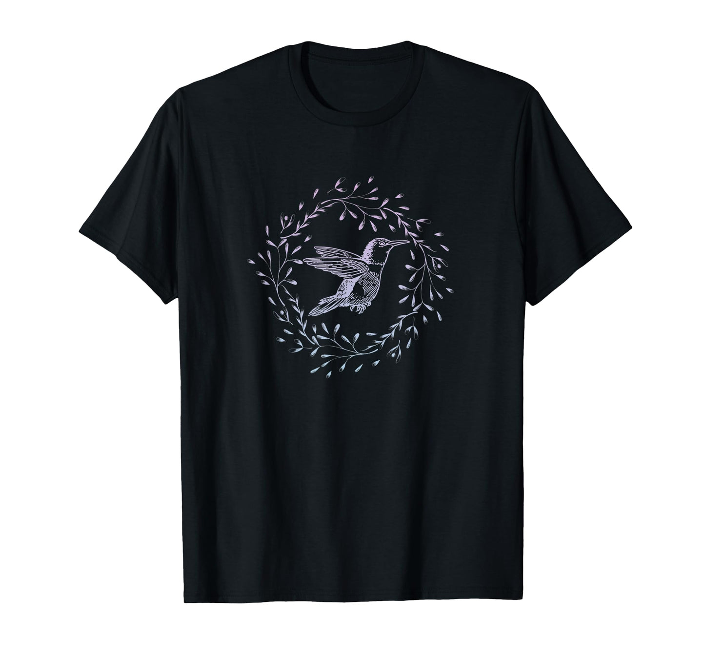 Hummingbird Wreath Bird Watchers Nature Lover Gardener Gift T-Shirt