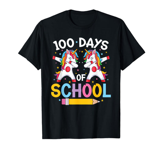 Happy 100th Day Teacher & Girls - 100 Days Of School Unicorn T-Shirt