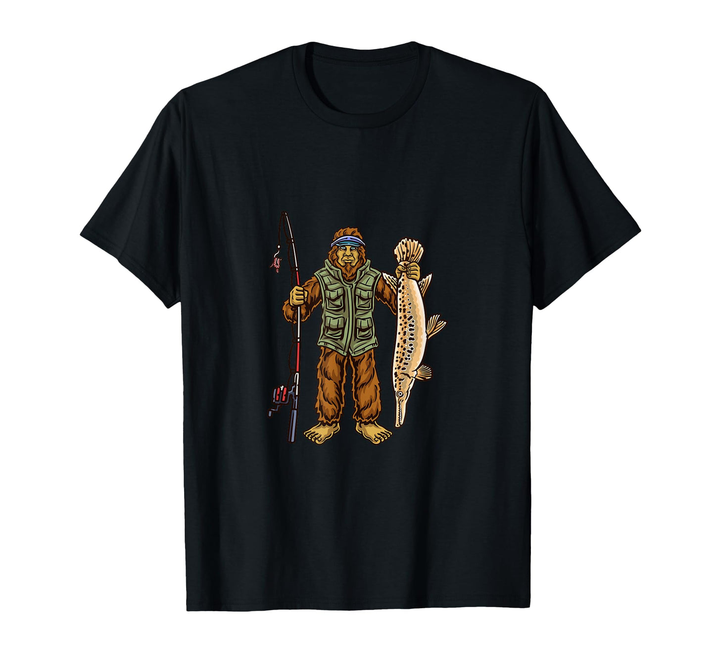 Alligator Gar Fishing Bigfoot Fisherman T-Shirt