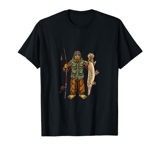 Alligator Gar Fishing Bigfoot Fisherman T-Shirt