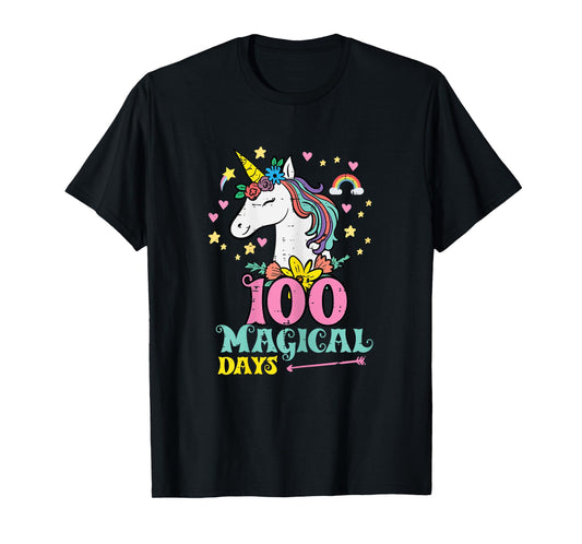 100 Days Unicorn 100th Day School Teacher Women Girls Kids T-Shirt