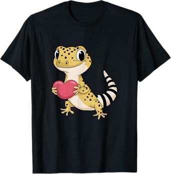 Leopard Gecko Animal Valentine Lovers Reptile T-Shirt