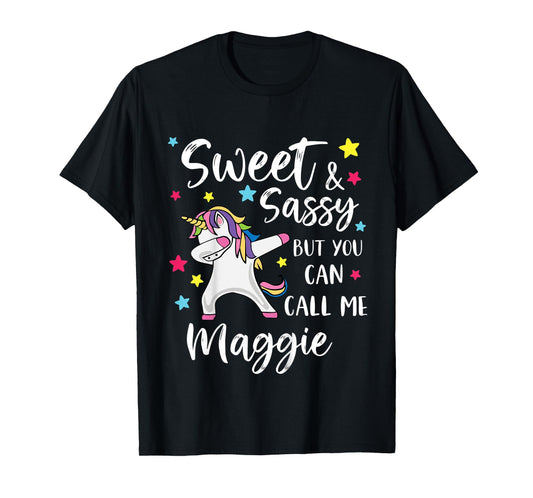 Kids Sweet And Sassy But You Can Call Me Maggie Personalized Name T-Shirt