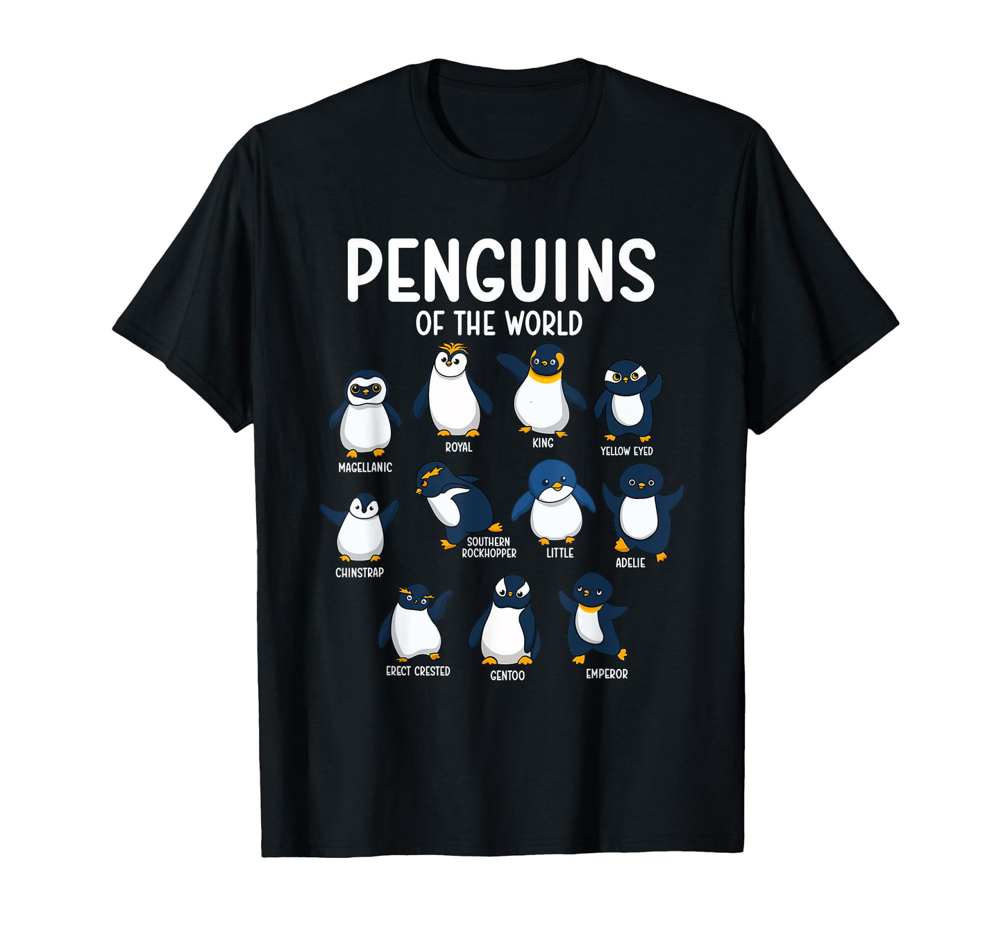 Penguins Of The World - Penguin Lover Bird Watcher T-Shirt