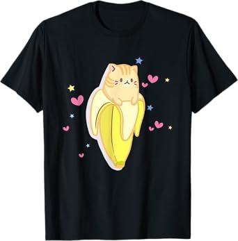 Bananya Banana Funny Cat Cute Kawaii Kitten T-Shirt