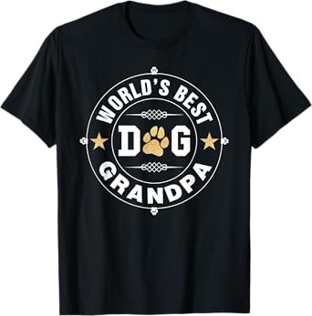World's Best Dog Grandpa Pet Owner Rescue Grandpaw Father T-Shirt for Men
