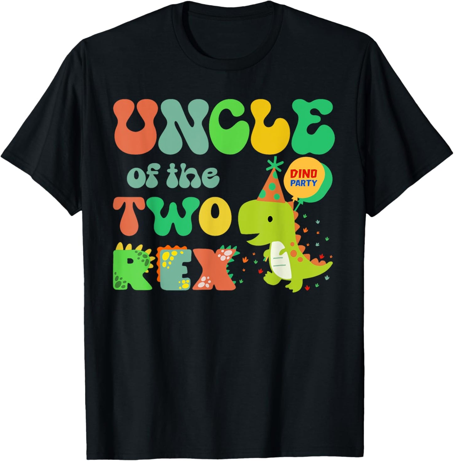 Uncle of the Two Rex Birthday Dinosaur Family Matching T-Shirt
