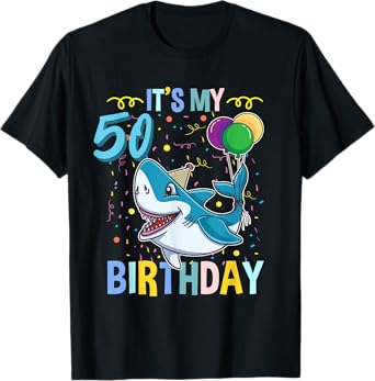Shark Lover Its My 50th Birthday T-Shirt