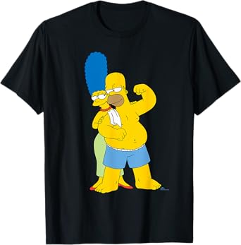 The Simpsons Marge and Flexing Homer Valentine’s Day Couple T-Shirt