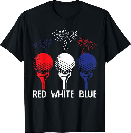 Golf Red White Blue Us Flag Patriotic 4th Of July TShirt T-Shirt