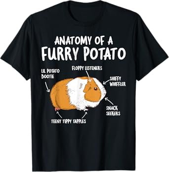 Guinea Pig Anatomy Of Furry Potato Funny Cavy Men Women Kids T-Shirt