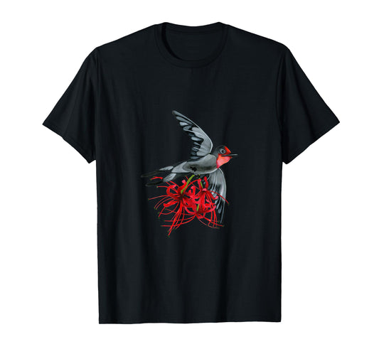 Swallowtail in flight with red spider lilies bird wings air T-Shirt