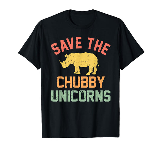 Save the Chubby Unicorns T Shirt Vintage Colors Distressed T-Shirt