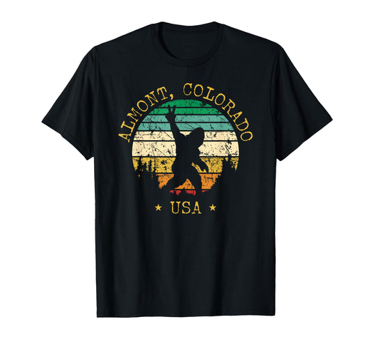 Almont Colorado USA Sasquatch Peace Sign Bigfoot Design T-Shirt