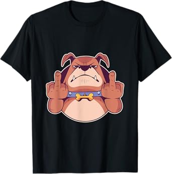 Dog Middle Finger Bulldog Stink Finger Funny Gift T-Shirt