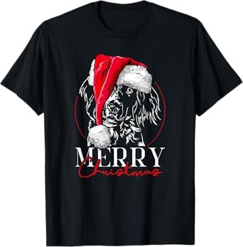 Funny Santa Small Munsterlander Merry Christmas dog mom gift T-Shirt