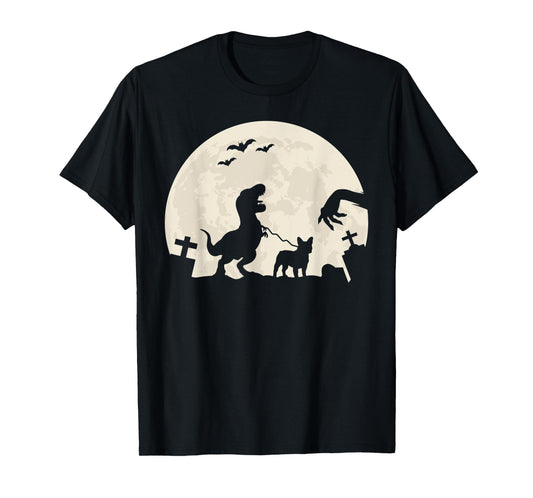 Halloween French Bulldog Dog Frenchie Dinosaur Costume Men Women Kids T-Shirt