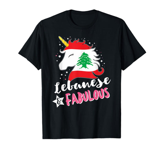 Lebanese Unicorn Lebanon Flag T-Shirt