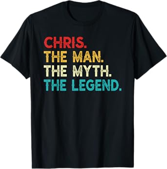 CHRIS The Man The Myth The Legend Funny Vintage CHRIS T-Shirt