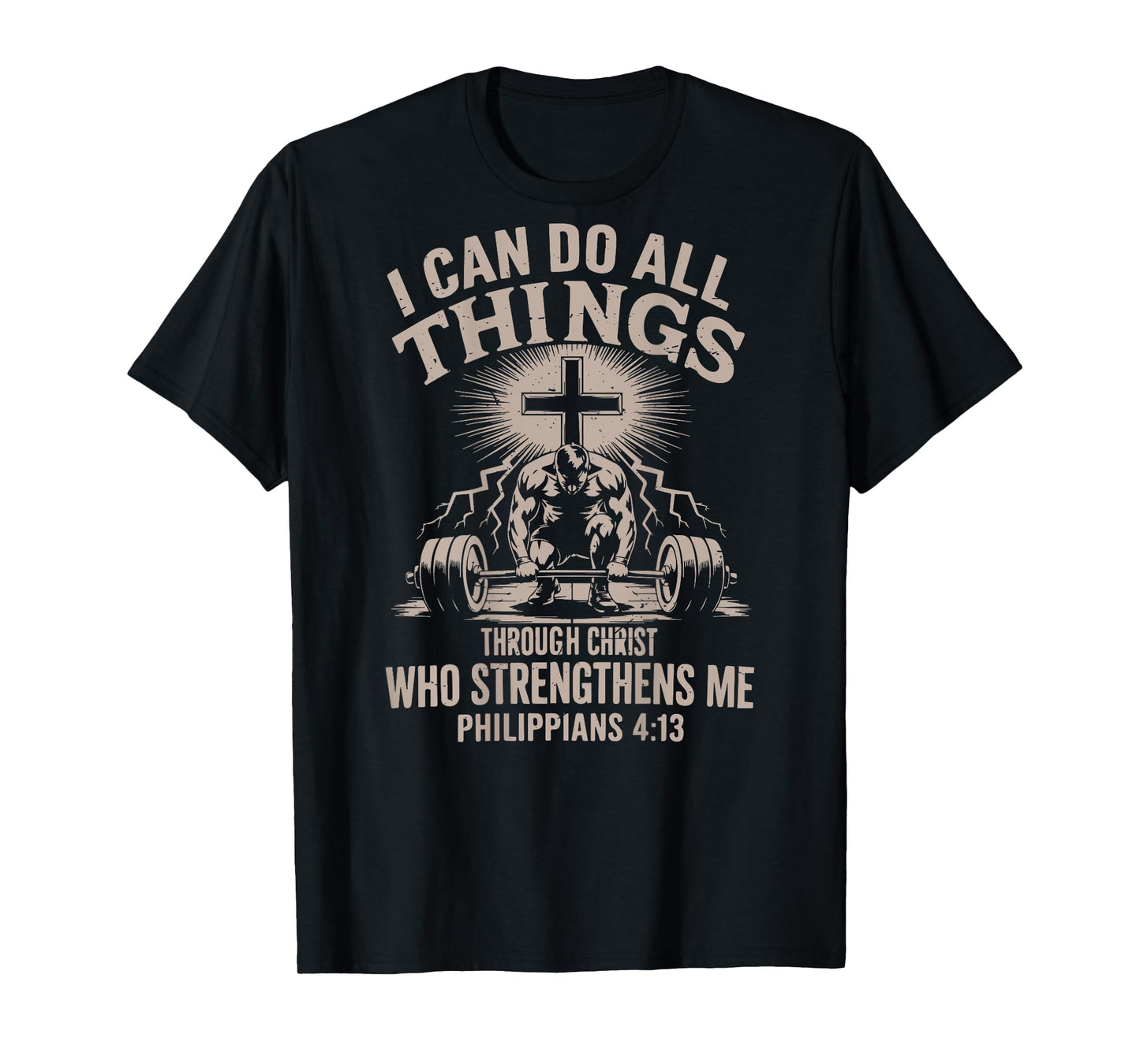 Can Do All Things Funny Christian Workout Gym Weightlifting T-Shirt