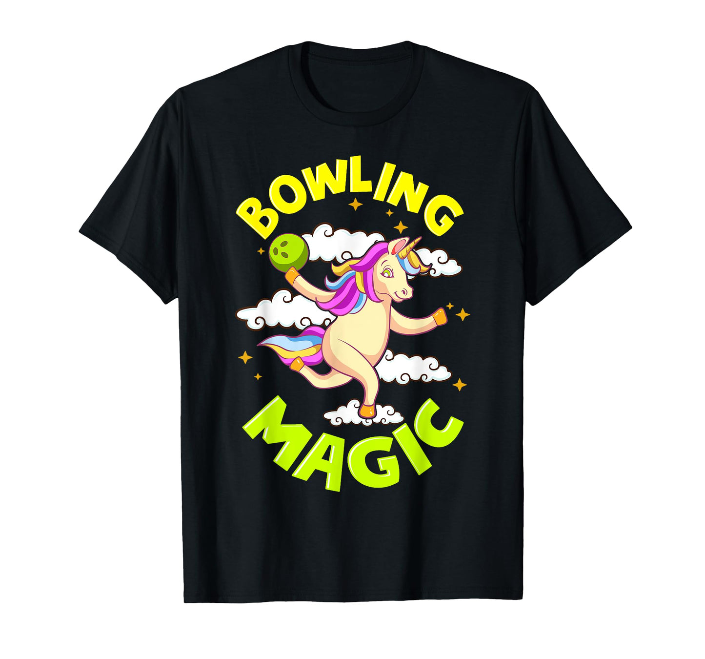 Funny Bowling Unicorn Design Gift Tee Bowling Magic Outfit T-Shirt