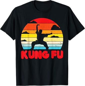 Kung Fu Horse Pose Retro Wushu Chinese Martial Arts Gift T-Shirt