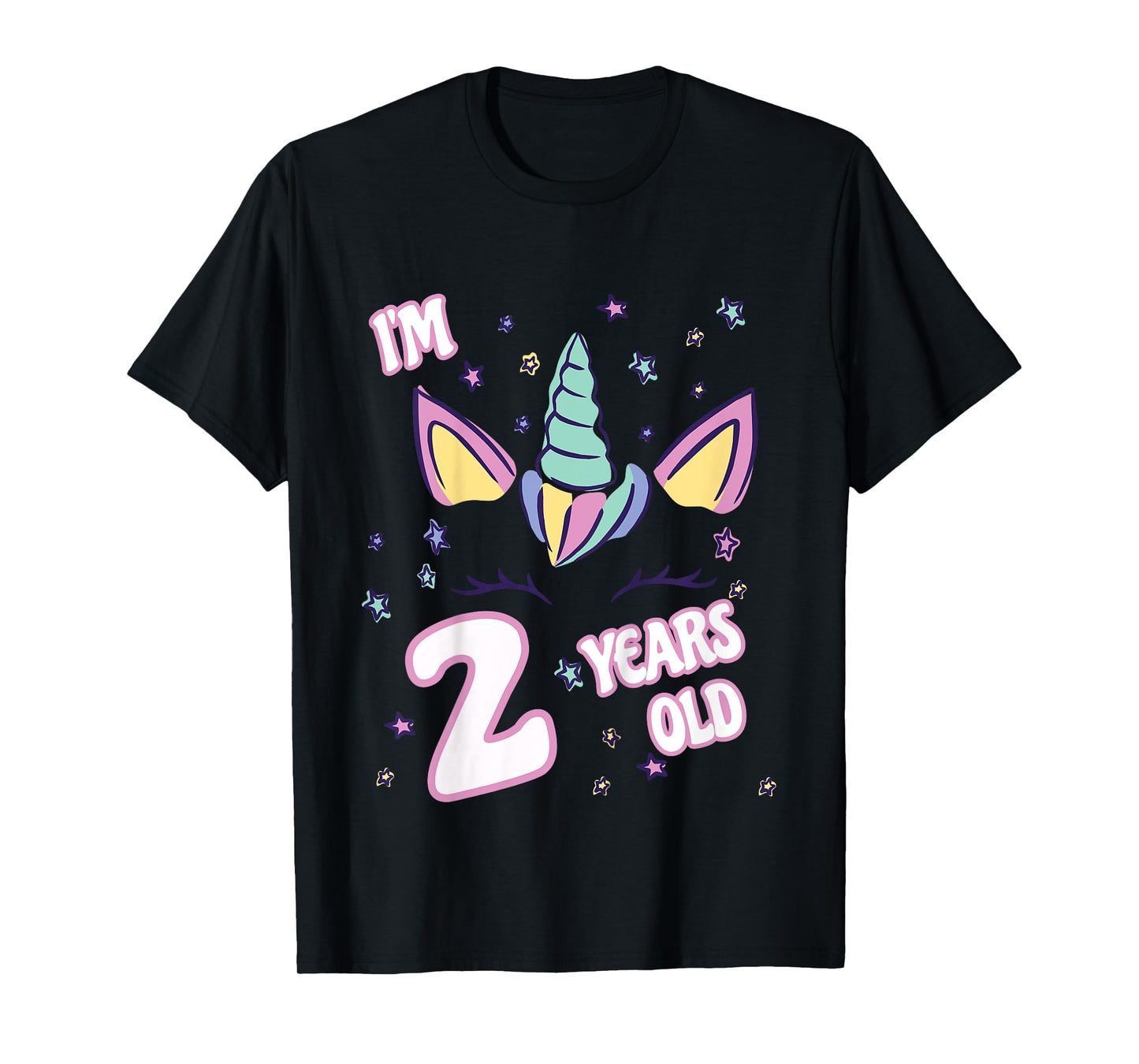 Unicorn 2nd birthday i'm 2 years old girl unicorn design T-Shirt