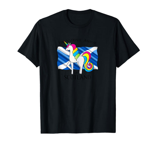 Unicorn The National Animal Of Scotland Scottish Flag T-Shirt