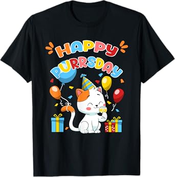 Happy Birthday Cat Kitten Lover Funny Cute Kitty Pet Owner Men Women Girls Kids T-Shirt